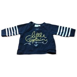🎉3 For 15$🎉Little captain blue t-shirt size 12 months.